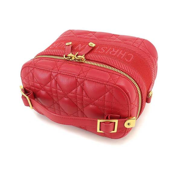 Christian Dior DIORTRAVEL Small Vanity 2way Hand Shoulder Bag Leather Red S54... - Picture 5 of 9